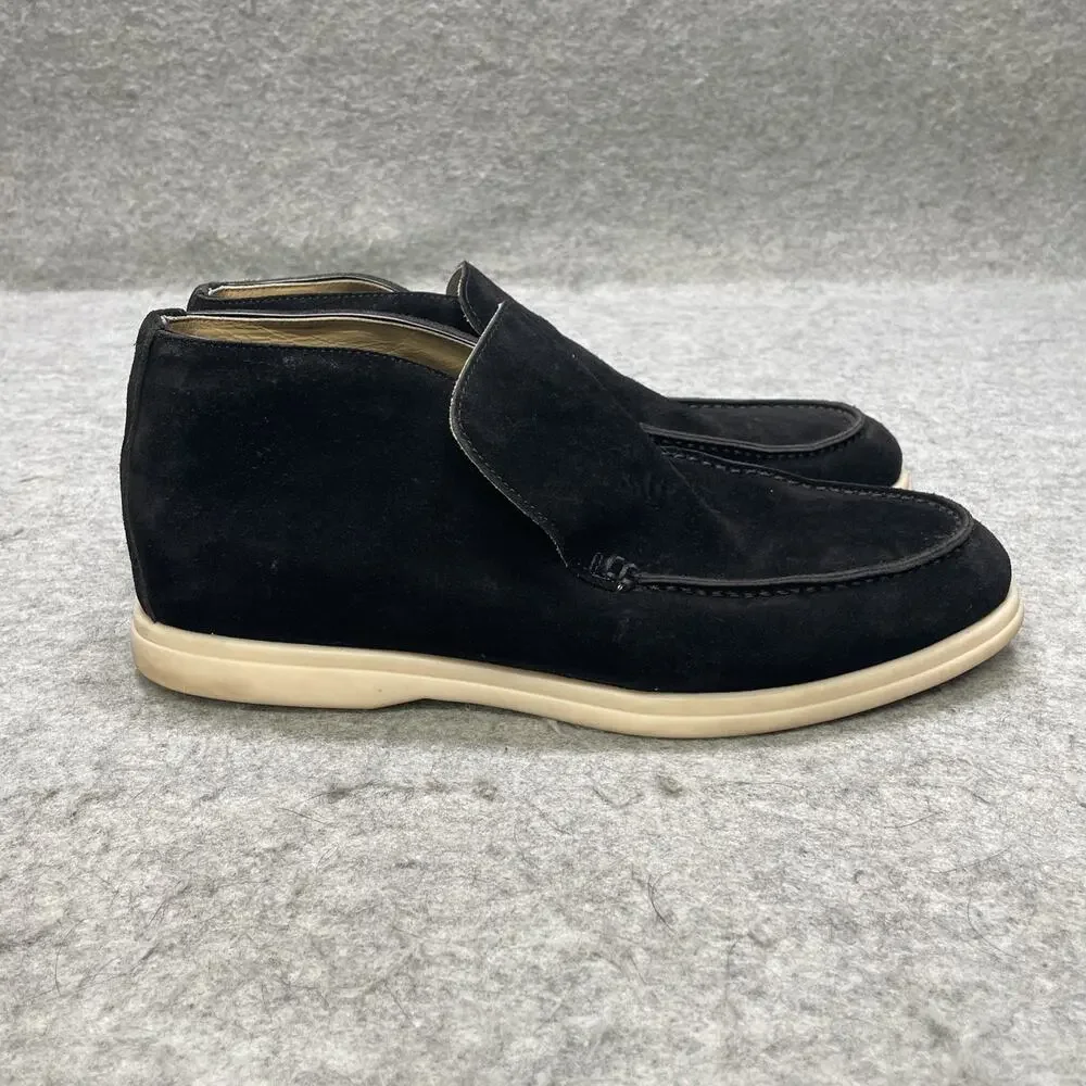 Conzuri Porto Noir Height Boost Loafers Mens US 12 EU 46 Black Suede Slip On